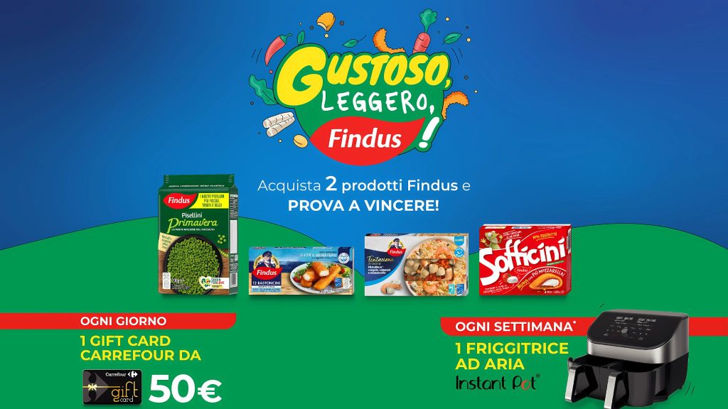 Concorso Findus 2025: vinci gift card Carrefour e friggitrici ad aria