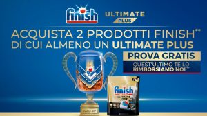 Finish Ultimate Plus 2025: prova gratis con cashback fino a 15,99€