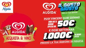 Concorso Algida 2025: vinci buoni spesa da 50€ e 1.000€ con Il Gusto Giusto