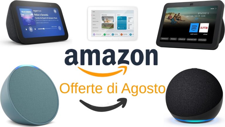 Dispositivi Amazon in offerta ad agosto con sconti fino al 60% su Alexa, Echo e accessori smart
