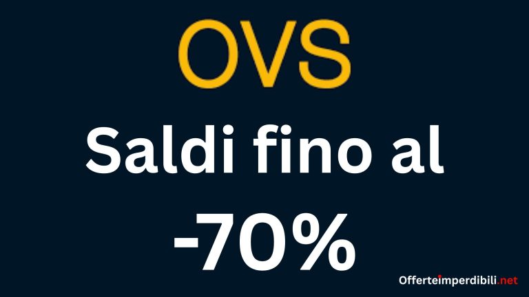 OVS 70%: saldi OVS 2026 con sconti fino al 70% su abbigliamento
