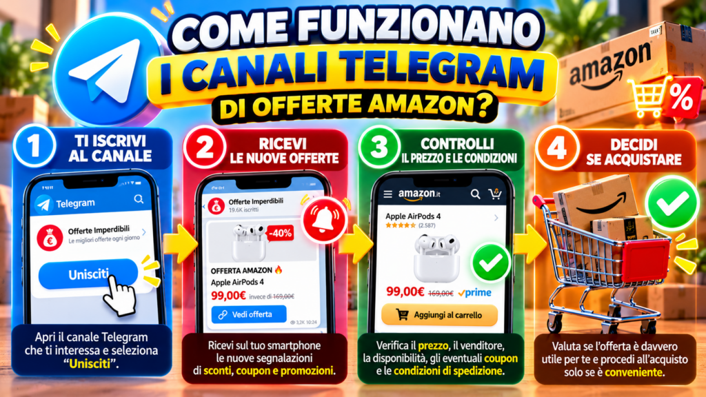 Come funzionano i canali Telegram di offerte Amazon