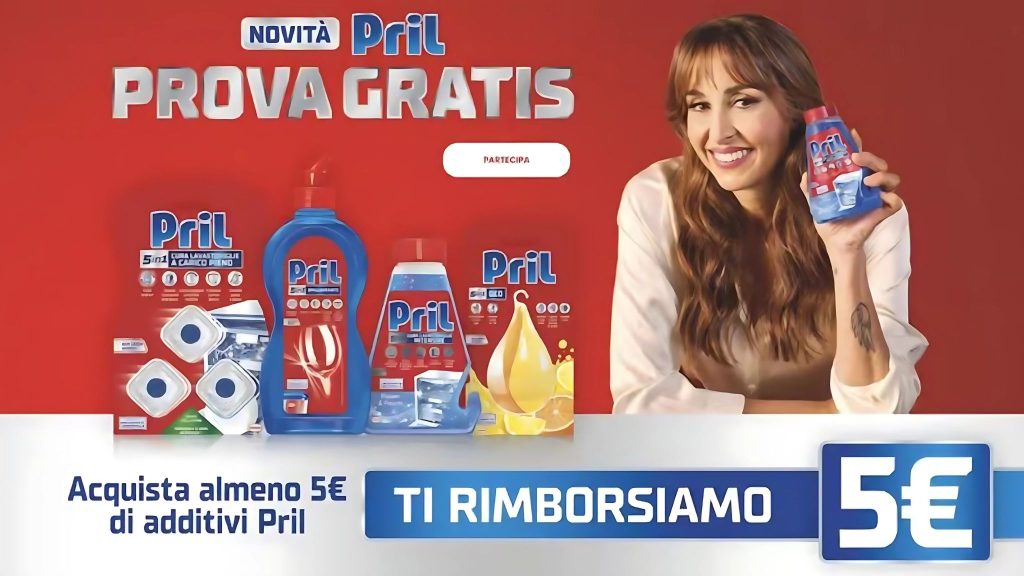 Cashback DonnaD 2025: come ottenere 5€ di rimborso acquistando Pril Additivi