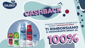 Cashback Sauber 2025: ricevi fino a 3,19 euro di rimborso acquistando un deodorante spray