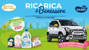 Concorso Ricarica e Benessere: vinci buoni spesa da 250 euro e una Fiat Panda Hybrid