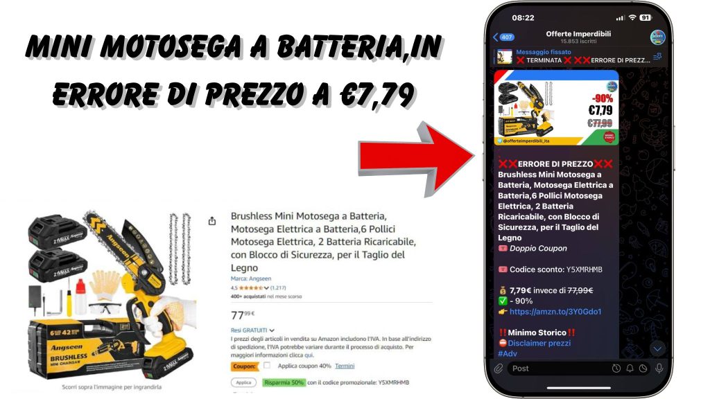 mini motosega in errore di prezzo