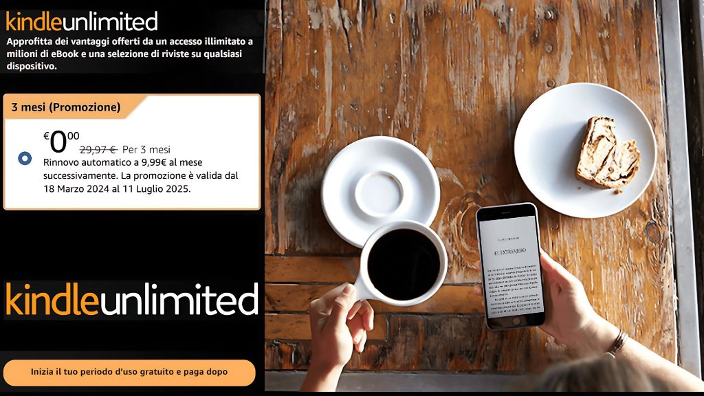 Kindle Unlimited gratis per 3 mesi: leggi senza limiti su qualsiasi dispositivo