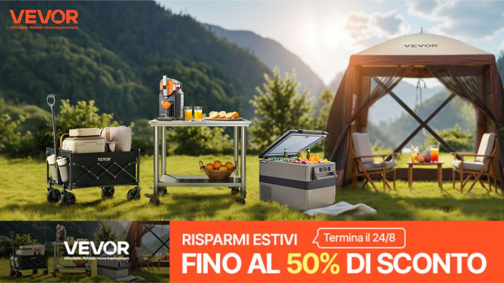 Saldi Estivi VEVOR con sconti fino al 50% su prodotti per casa, giardino e fai-da-te