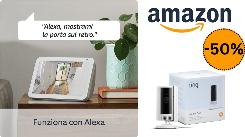 Offerta Amazon: videocamera interna Ring con il 50% di sconto solo per pochi giorni