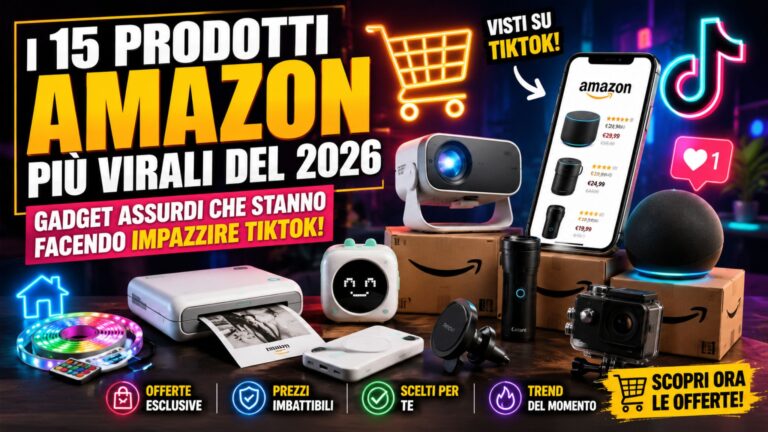 I prodotti Amazon più virali del 2026 con gadget TikTok, mini proiettore, luci LED smart e accessori tecnologici di tendenza