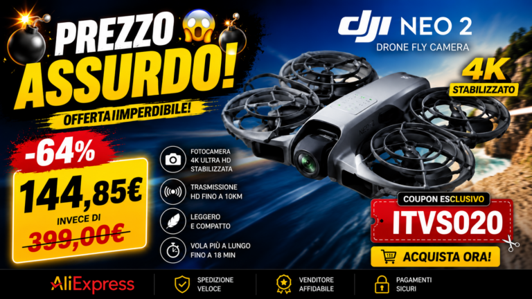 DJI Neo2 Drone Fly Camera 4K in offerta su AliExpress a 144,85€ con coupon ITVS020